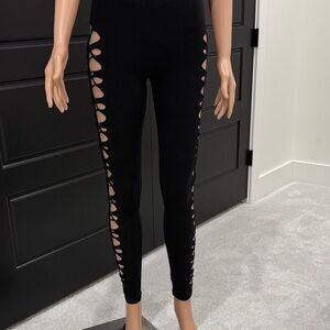 Current Mood Black Legging Side Cutouts Dollskill SZ M NEW